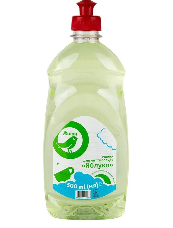 Засіб для ручного миття посуду AUCHAN Яблуко, 500 мл